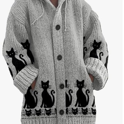 Womens Printed Casual Sweatshirt Jacket