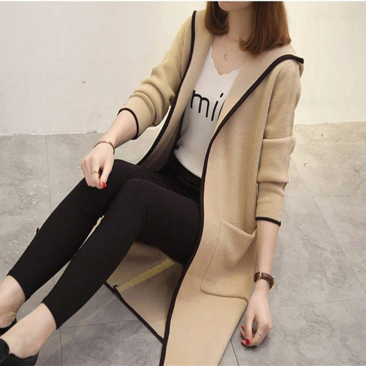 Womens Mid-length Cardigan Trench Coat