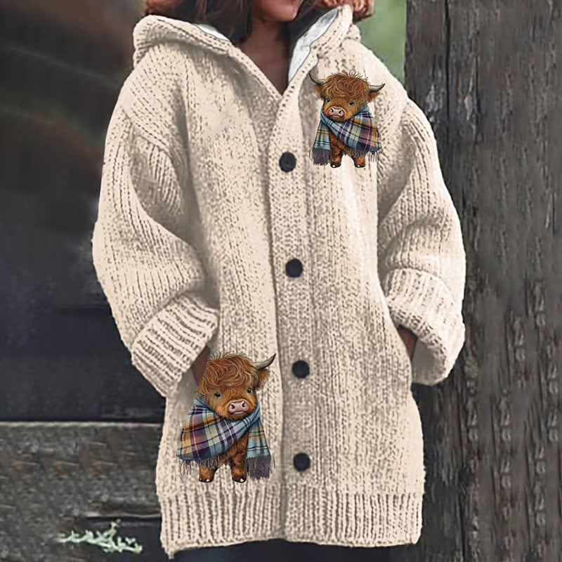 Womens Printed Casual Sweatshirt Jacket