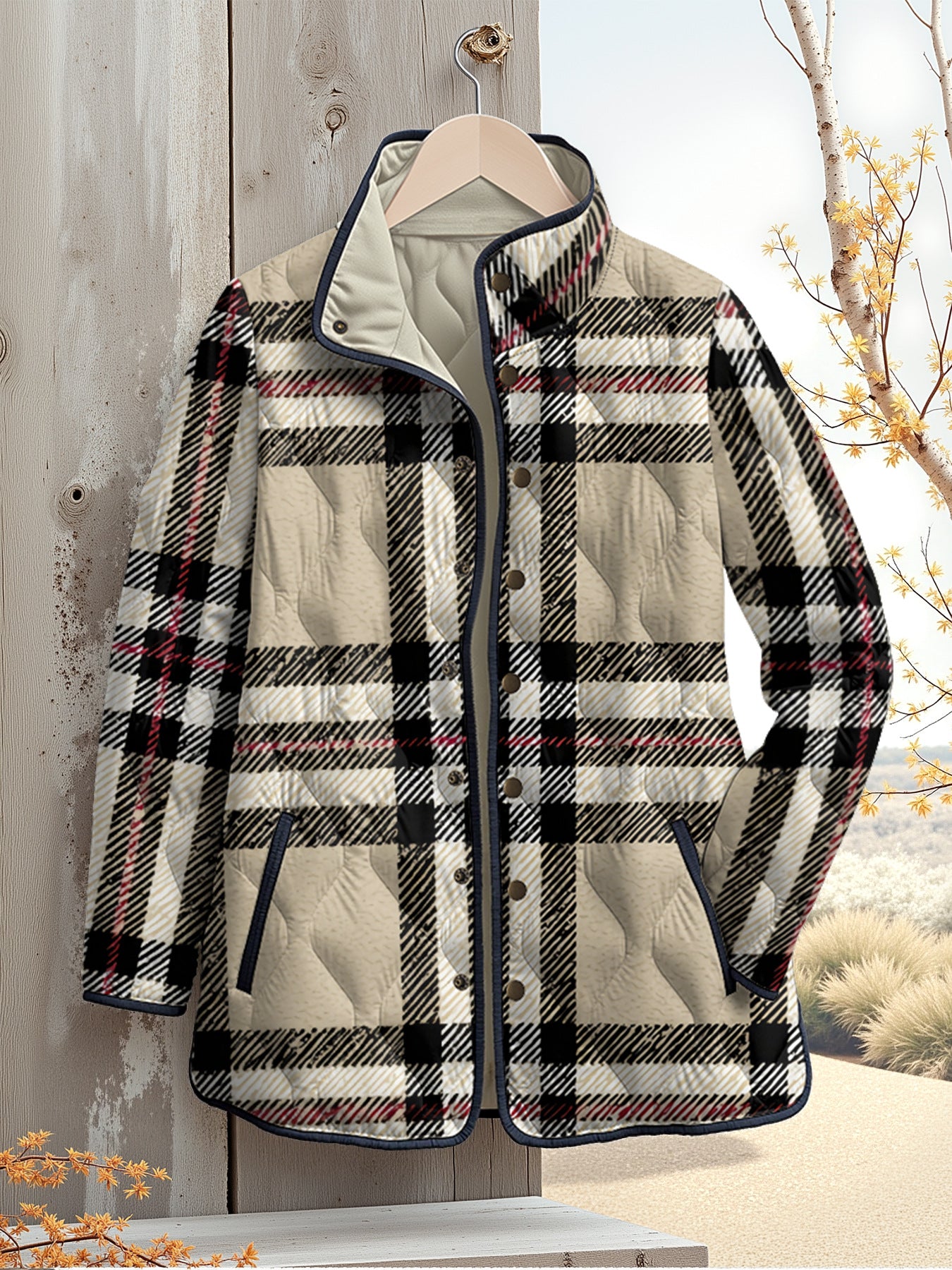 Womens Stylish Cotton-padded Coat With A Fashionable Print