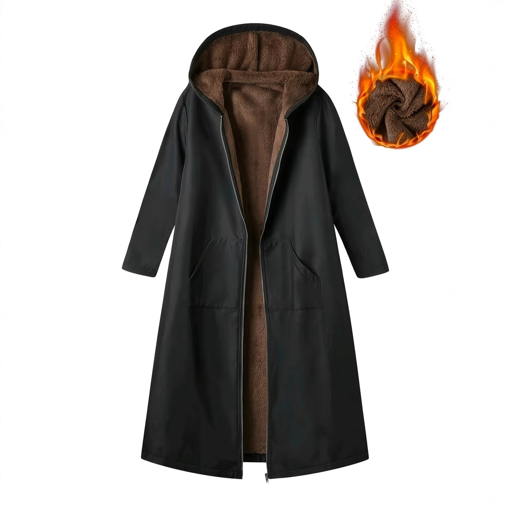 Thickened, Hooded, Long Womens Thermal Coat