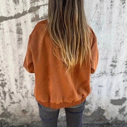 Zippered Wool Jacket With Long Sleeves