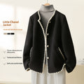 Womens Luxurious Shell-Sleeve Minimalist Wool Coat