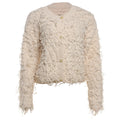 Womens Fashion Knitted Tassel-Trimmed Button-Up Sweater Coat