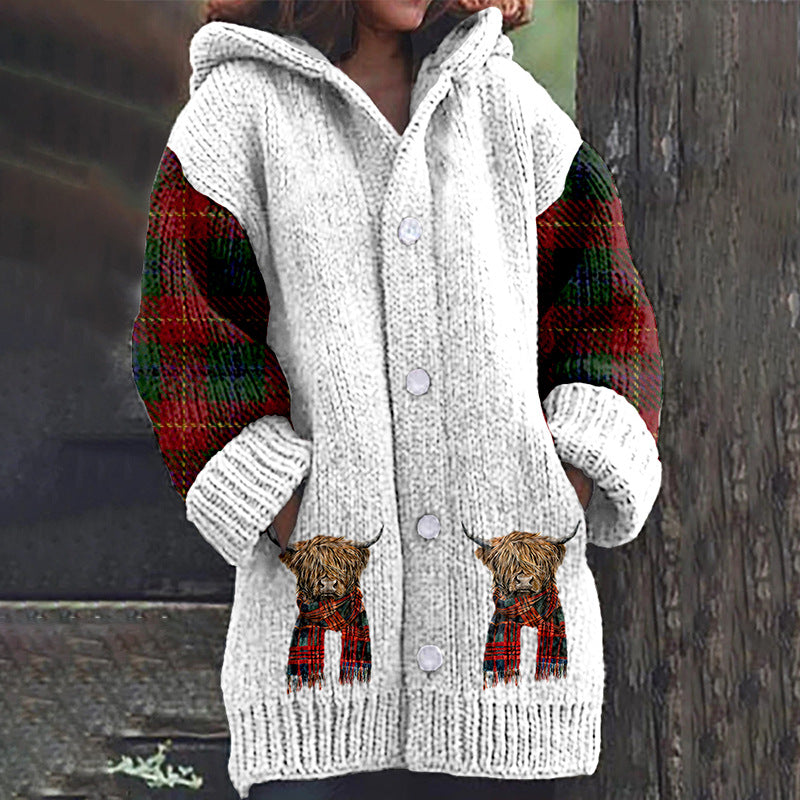 Womens Printed Casual Sweatshirt Jacket