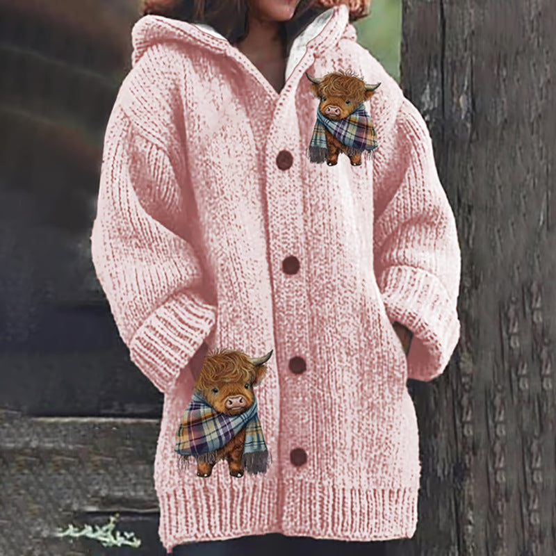 Womens Printed Casual Sweatshirt Jacket