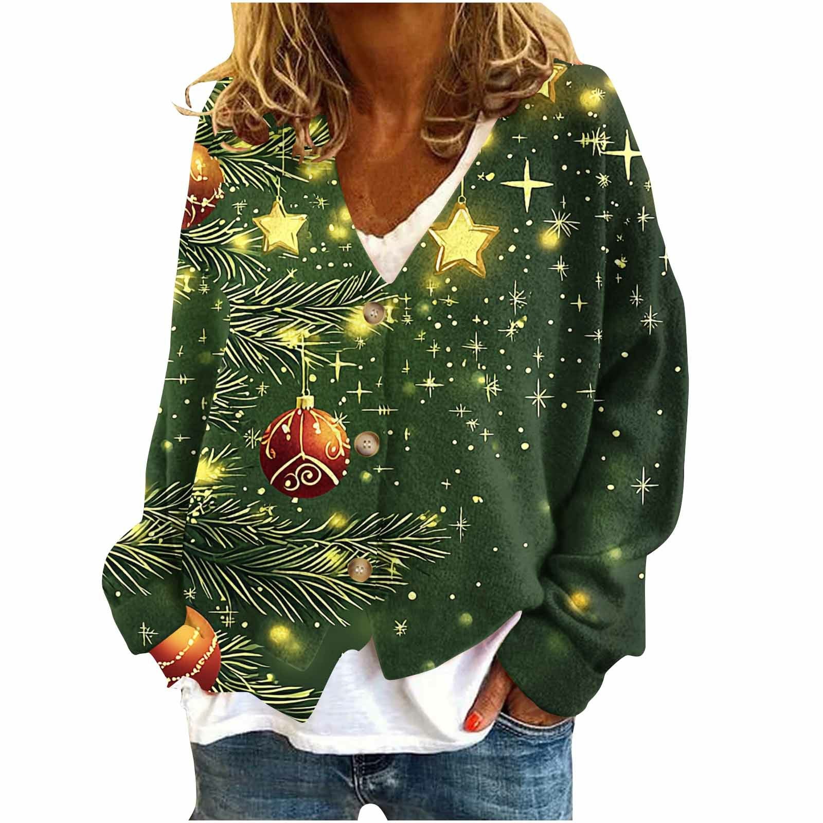 Womens Casual  Versatile V-neck Long-sleeve Loose-fit Sweater Jacket