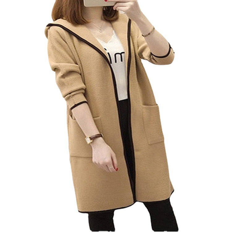 Womens Mid-length Cardigan Trench Coat