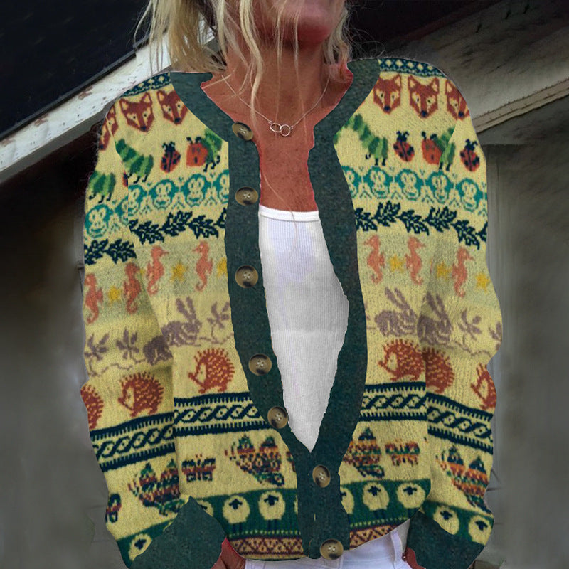 Womens Stylish Casual Striped Printed Jacket