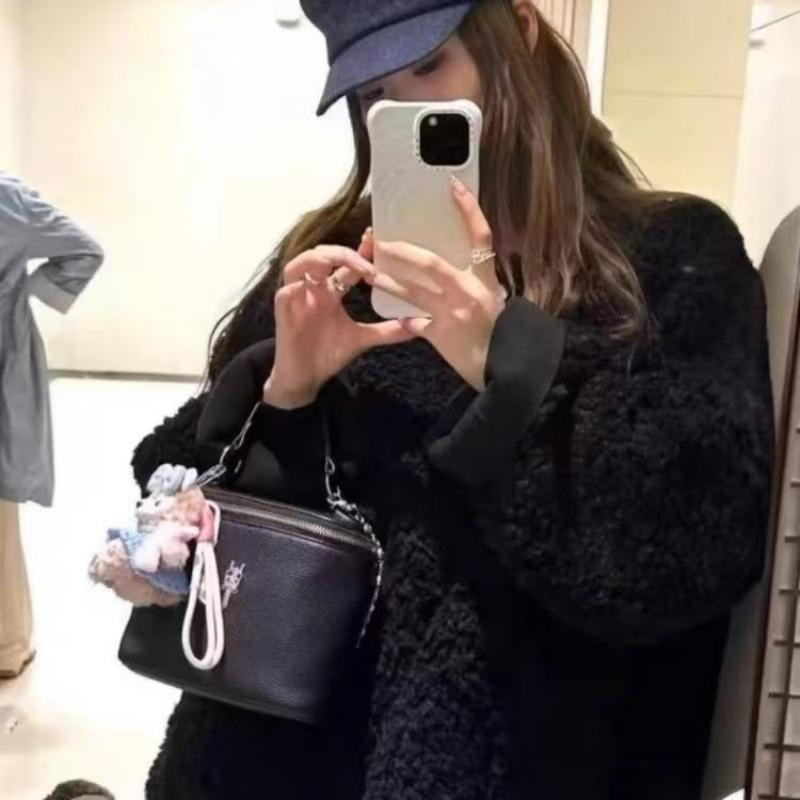 Womens Fluffy Alpaca-fleece Wind- And Down-proof Jacketstylish And Captivating