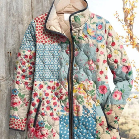 Womens Stylish Cotton-padded Coat With A Fashionable Print