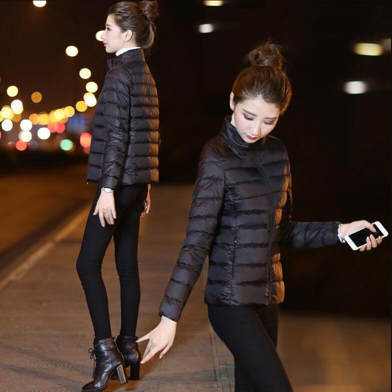 Slim-fit Lightweight Down Puffer Coat For Winter In Plus Sizes