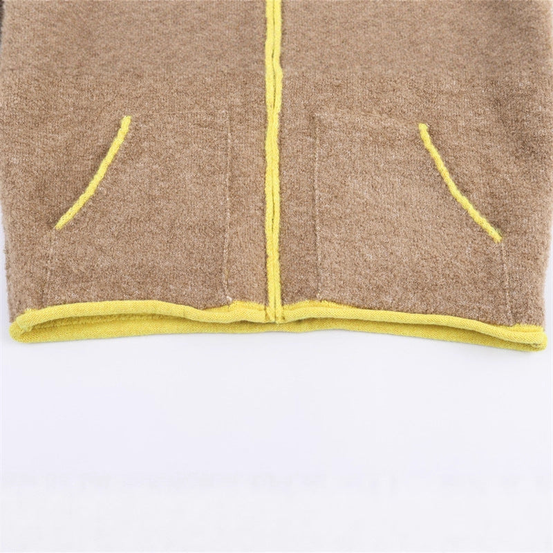 Contrast Color Knit Bomber Jacket