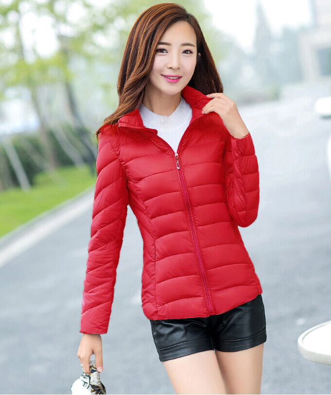 Slim-fit Lightweight Down Puffer Coat For Winter In Plus Sizes