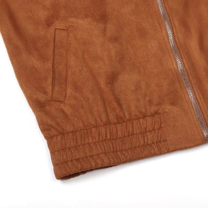 Zippered Wool Jacket With Long Sleeves