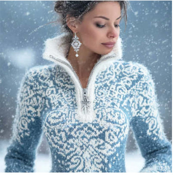 3D Digital-Print Fashionable Retro Zip-Up Hoodie Coat