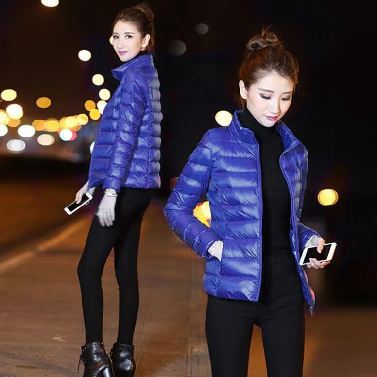 Slim-fit Lightweight Down Puffer Coat For Winter In Plus Sizes