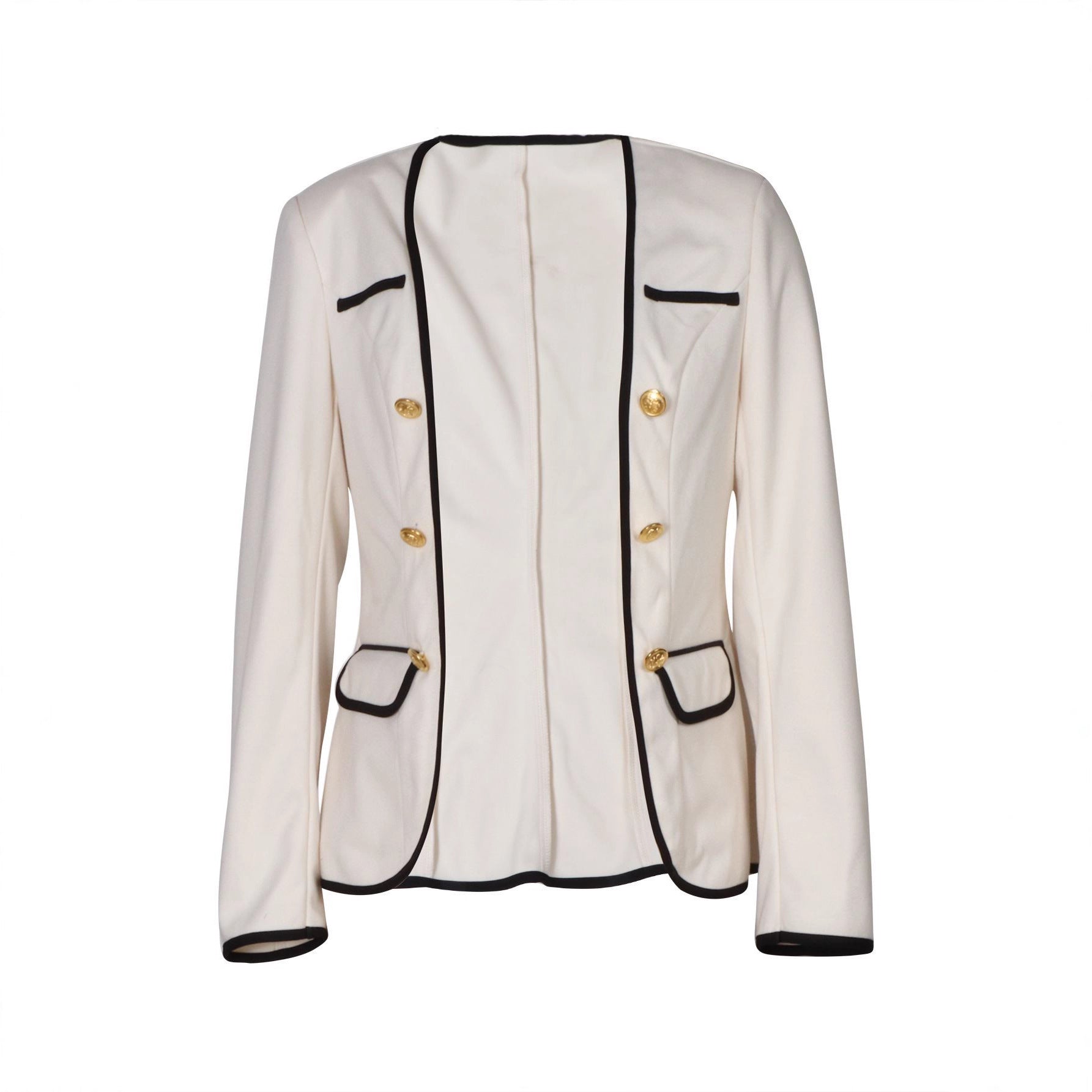 Color-Block Patchwork Long-Sleeve Jacket With Buttons