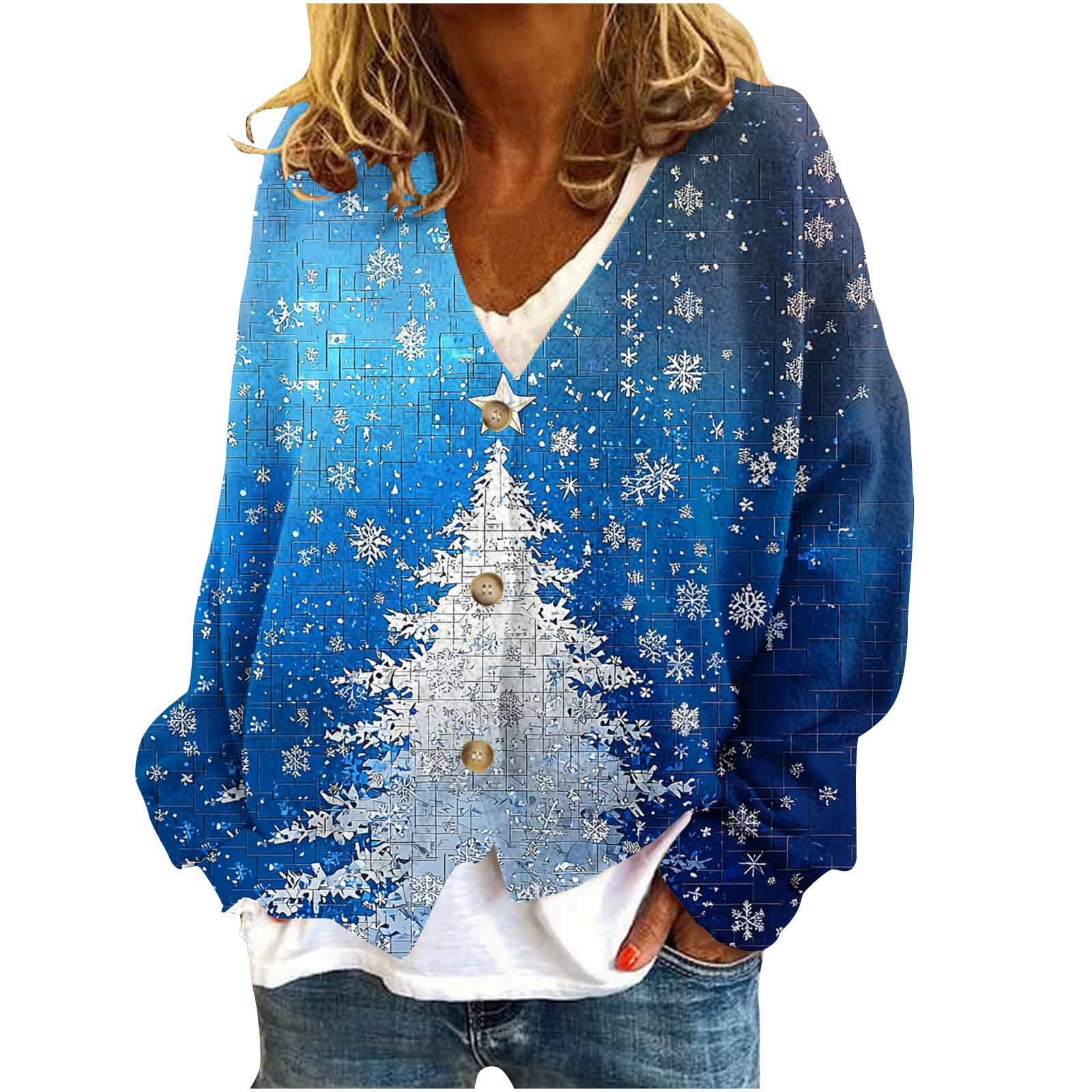 Womens Casual  Versatile V-neck Long-sleeve Loose-fit Sweater Jacket