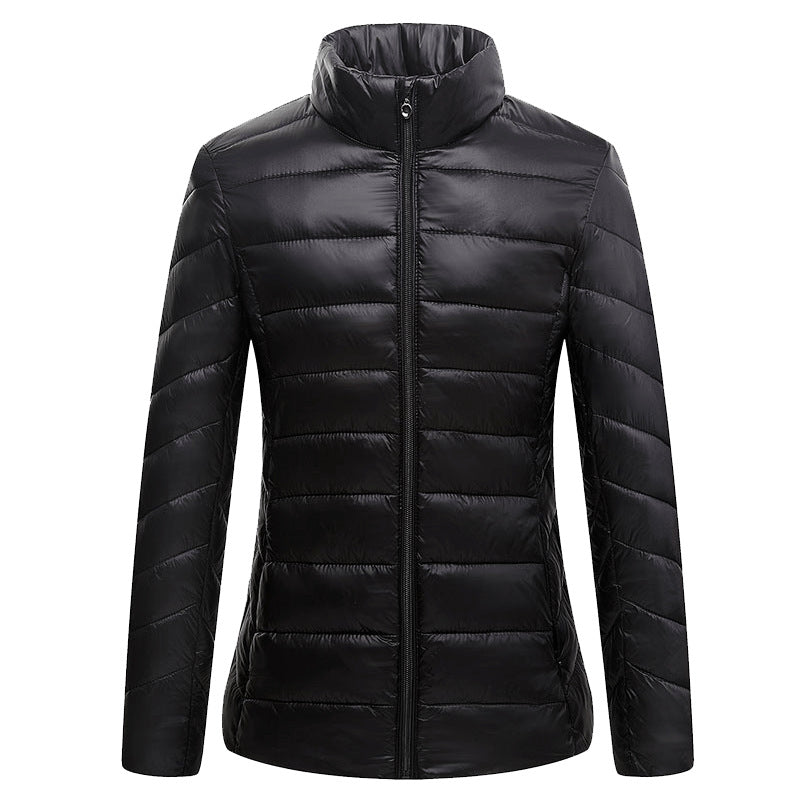 Slim-fit Lightweight Down Puffer Coat For Winter In Plus Sizes