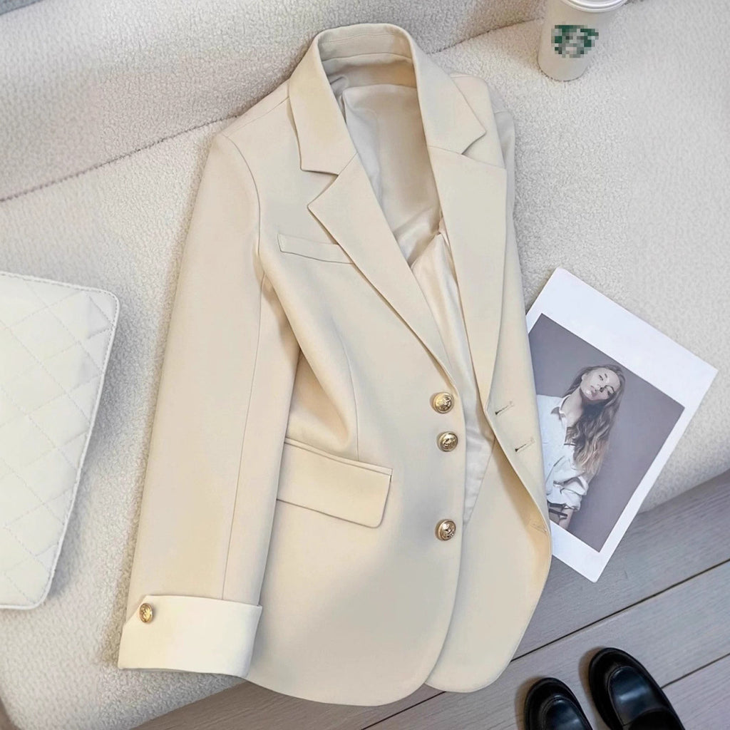 Casual Four-Season Blazer With Color-Block Design And Distinctive Cuffs