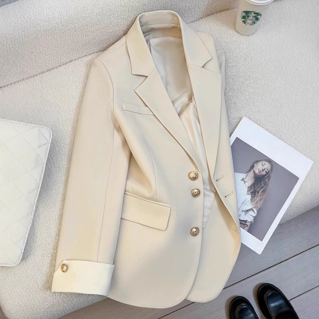 Casual Four-Season Blazer With Color-Block Design And Distinctive Cuffs