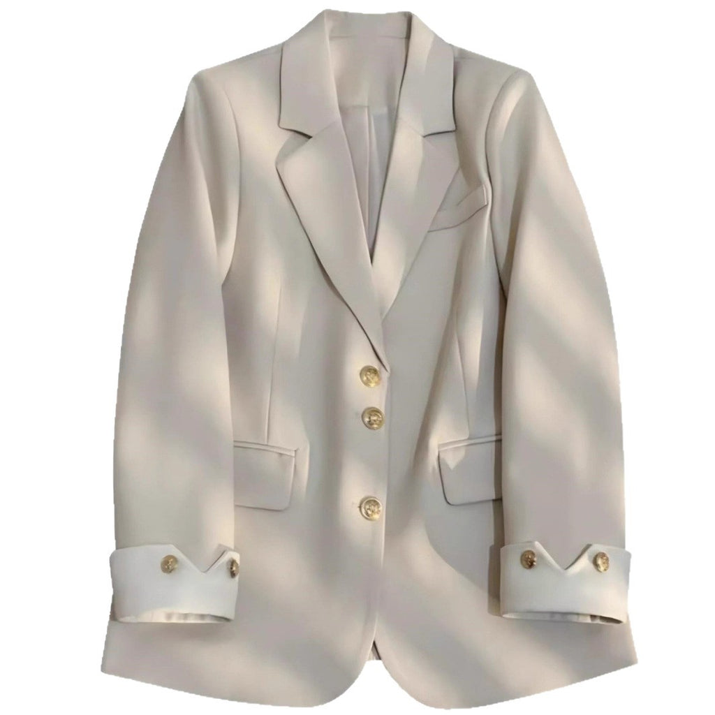 Casual Four-Season Blazer With Color-Block Design And Distinctive Cuffs