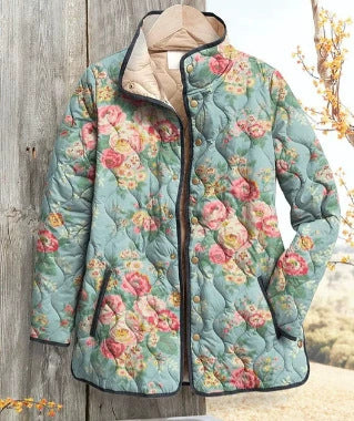 Womens Stylish Cotton-padded Coat With A Fashionable Print