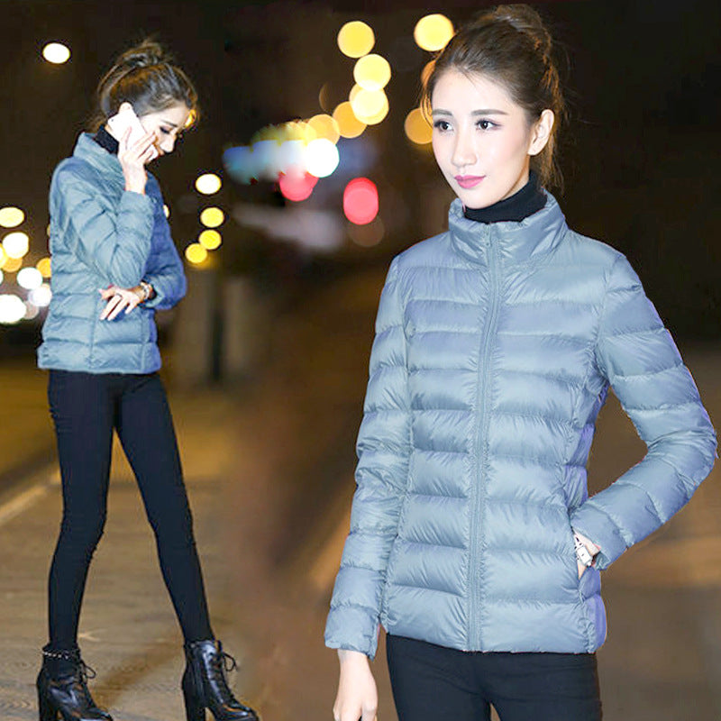 Slim-fit Lightweight Down Puffer Coat For Winter In Plus Sizes