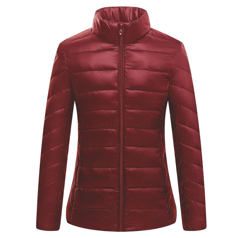 Slim-fit Lightweight Down Puffer Coat For Winter In Plus Sizes